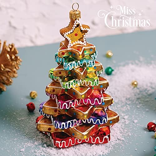 Miss Christmas 2025 Cute Candy Gingerbread Blown Glass Ornament