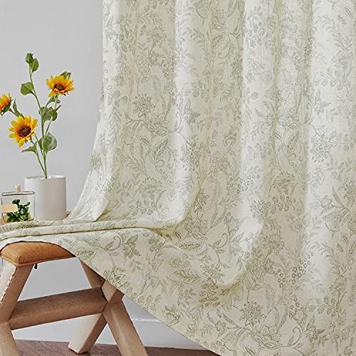Lazzzy Linen Farmhouse Curtains 2 Panels 108 Inch Length