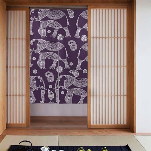 TREPKO Room Divider Door Tapestry Cartoon Elephant Curtain