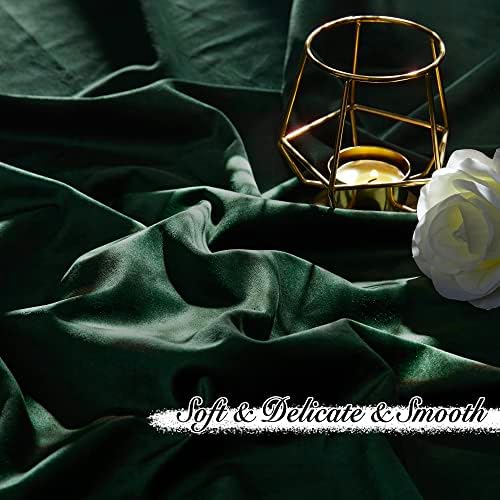 PONY DANCE Velvet Curtains 2 Panels 108 Inch Blackout Hunter Green
