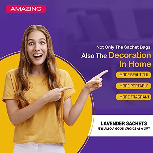 Lavender Sachet Bags 5 Pack for Freshrooms and Closets