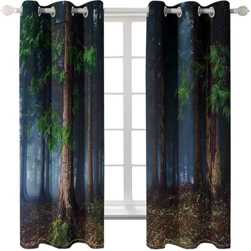 Homxi 2 Panel Blackout Curtains Psychedelic Trees