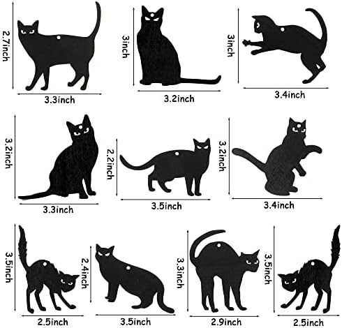 WATINC 31pcs Halloween Black Cat Wood Hanging Ornament