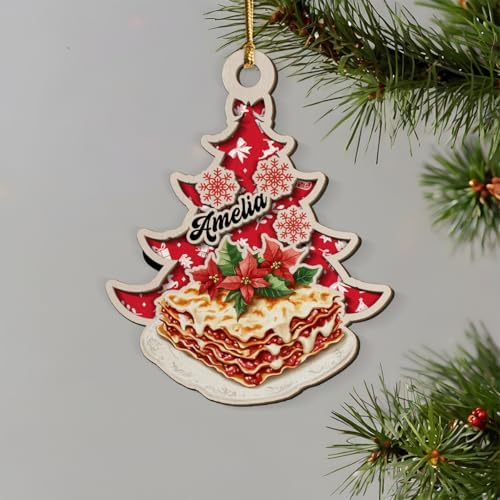 Personalized Lasagna Xmas 2-Layer Wooden Ornament