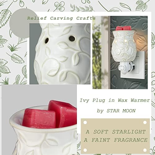 STAR MOON Candle Warmer with Ivy Bas-Relief Design