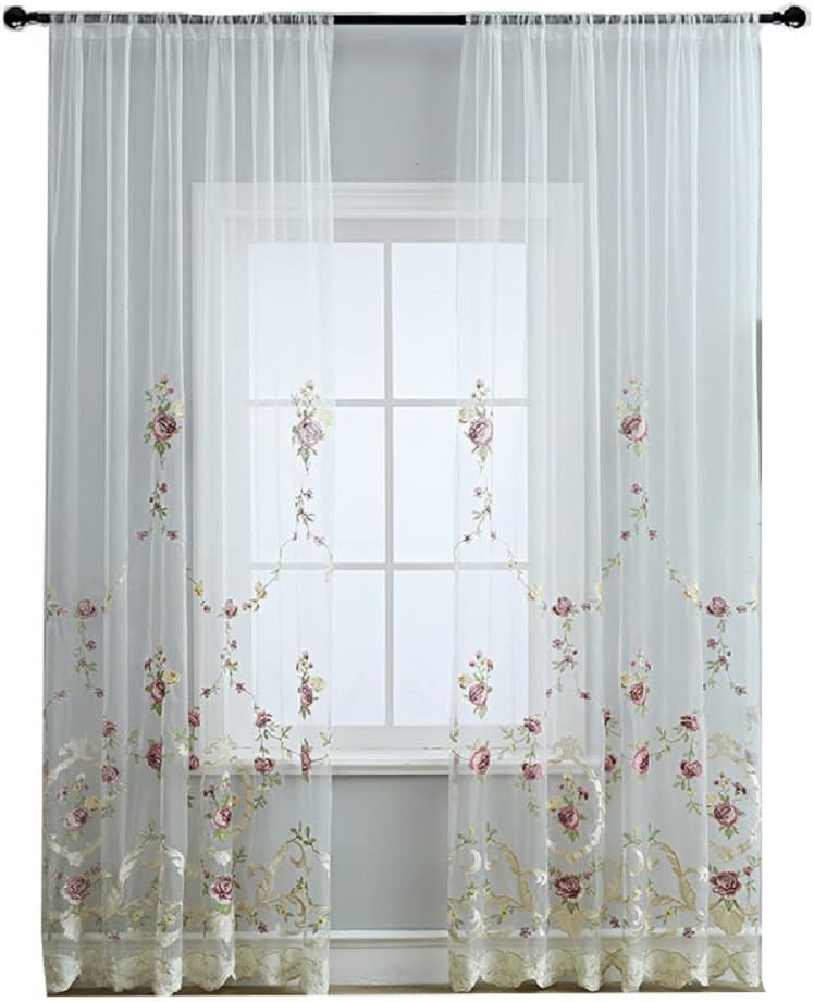 Voile Sheer Curtains with Rod Pocket for Living Room Kids Bedroom