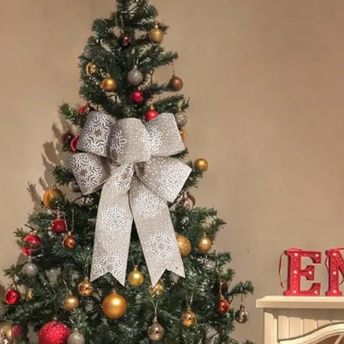Large Christmas Wreath and Snowflake Decor