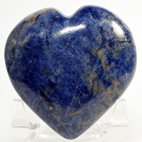 62mm Rich Blue Sodalite Puffy Heart Crystal with Stand