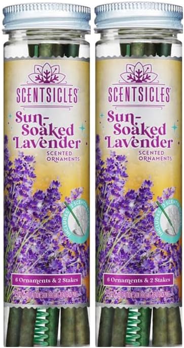 Scentsicles Sun Soaked Lavender Scented Sticks with 2 Stakes 2 Bottles