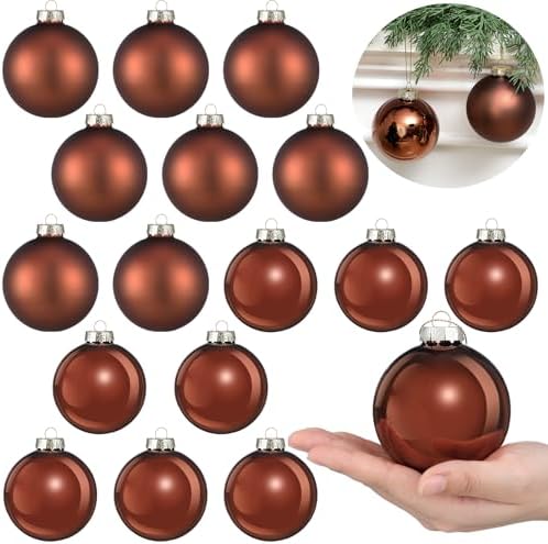 16 Pcs 315 Inch Glass Christmas Tree Decorations
