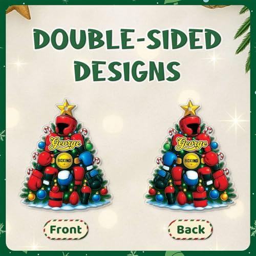 Custom Name Boxing Hanging Ornament 2025 Christmas Decor