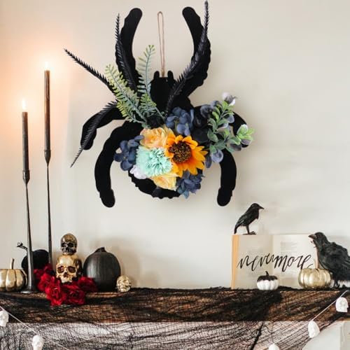 Ochine Spider Halloween Wreath Door Hanger