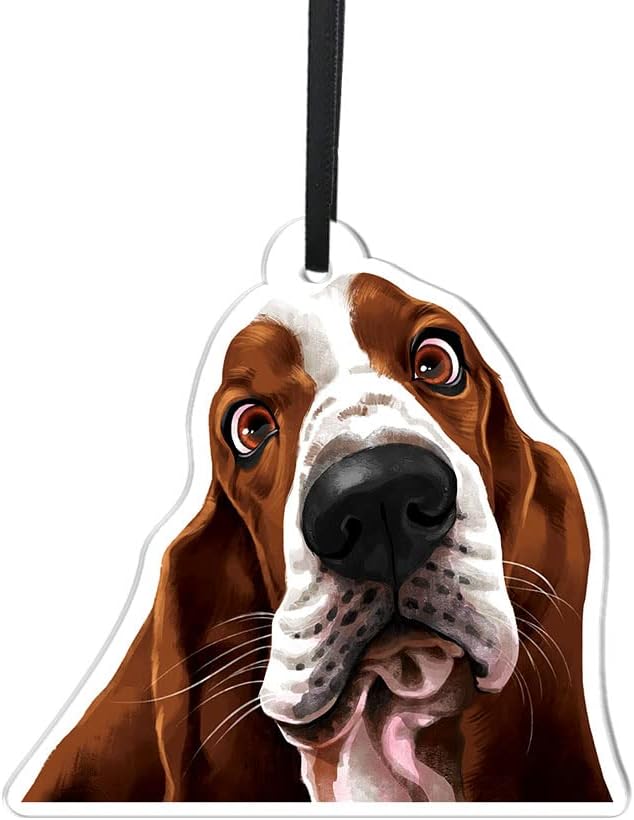 WIRESTER Cute Basset Hound Christmas Hanging Ornament