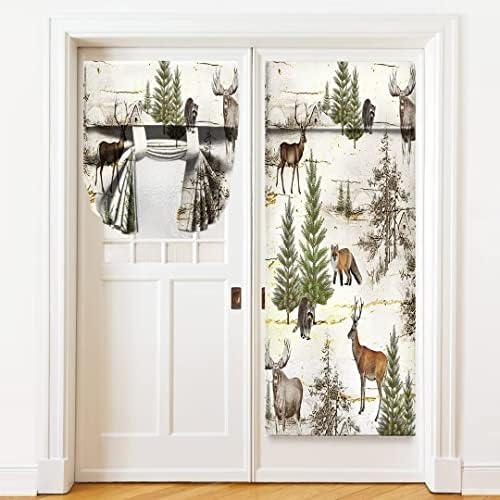 Rustic Door Curtain with Wild Animal Print