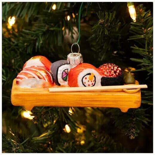 Sushi Table Glass Ornament Xmas Tree Decor