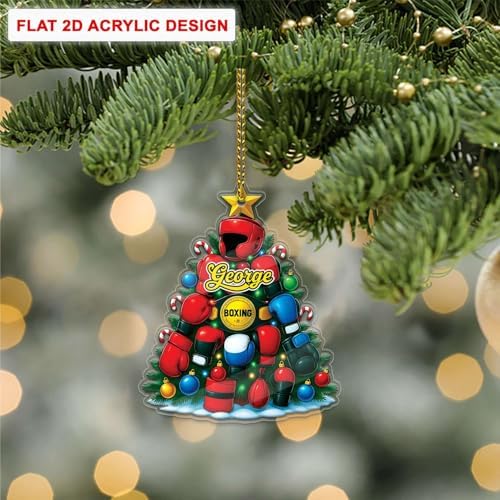 Custom Name Boxing Hanging Ornament 2025 Christmas Decor