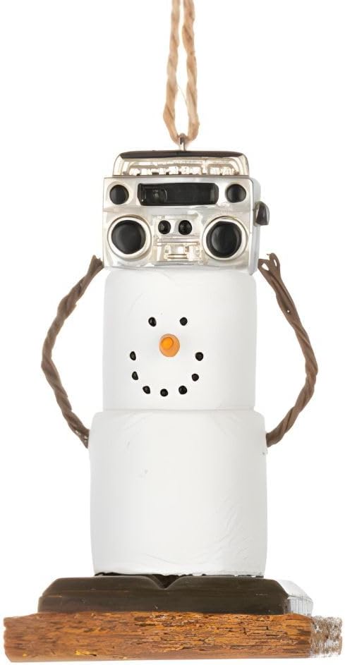 Ganz Smores Snowman Ornament with Boom Box 6-Inch