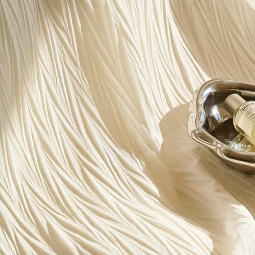 French White Gauze Crumpled Chevron Curtains for Living Room and Bedroom