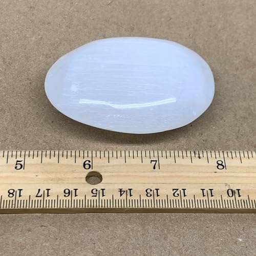 96g Natural Selenite Palm-Stone Crystal Handmade Pillow Shape