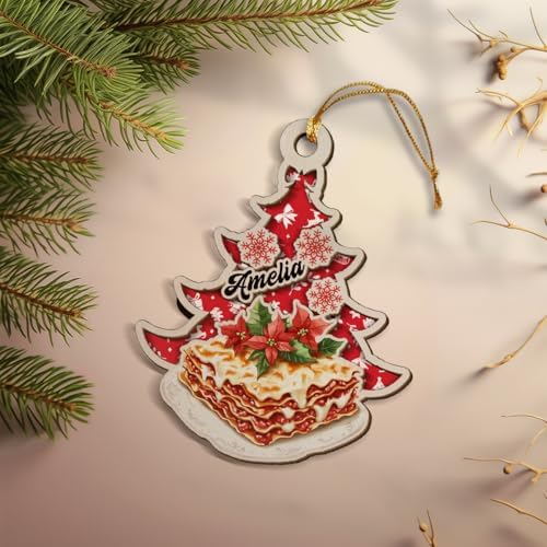 Personalized Lasagna Xmas 2-Layer Wooden Ornament