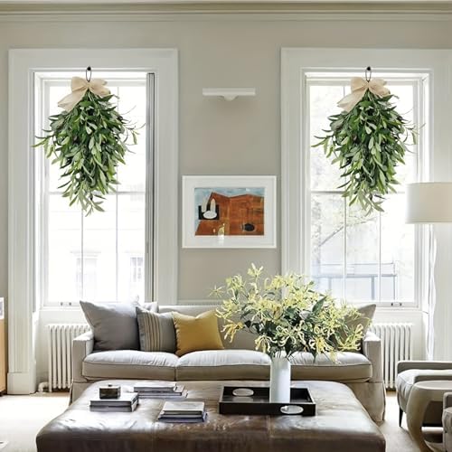 236 Inch Artificial Olive Teardrop Wreath for Home Decor
