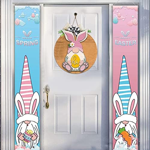 Hand-Woven Easter Bunny Door Hanger Wreath Decor