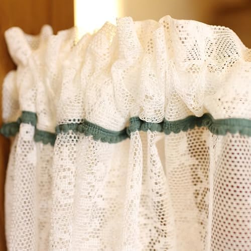 White Polyester Sheer Curtains with Cherry Pattern 79 x 43