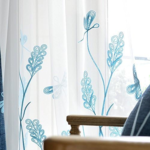 Melodieux Sheer Curtain with Wheat Embroidery