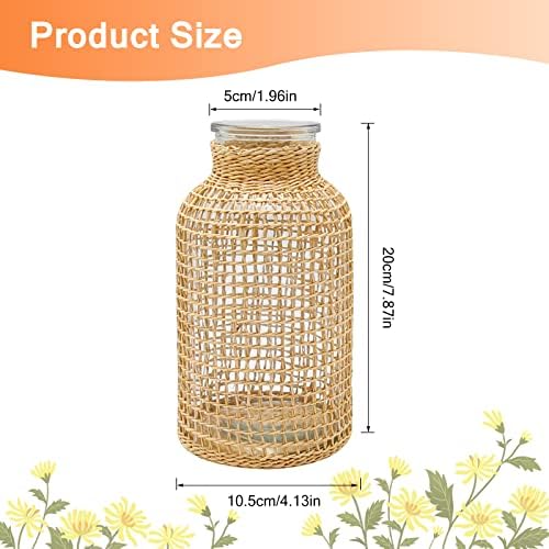 MDEOOSKY Boho Woven Glass Vase 787 Inch