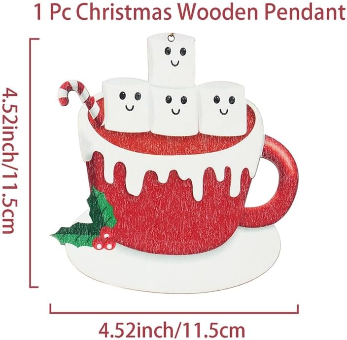 Christmas Gingerbread Man Wooden Pendant