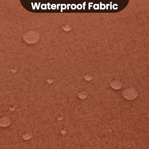 COSVIYA 100 Blackout Burnt Orange Linen Curtains 2 Panels Set