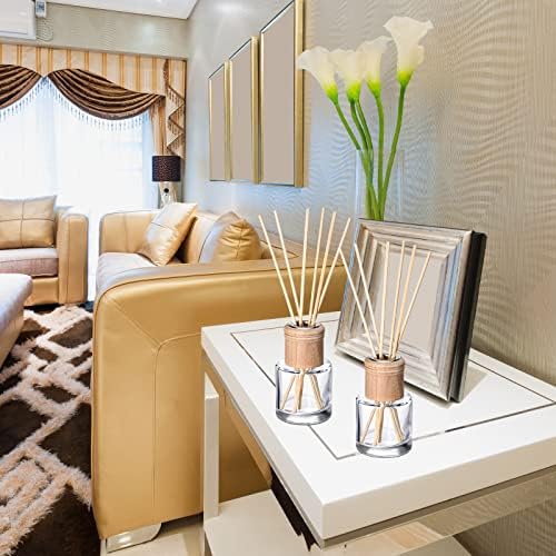 Roshtia 4 Piece Reed Diffuser Set with Wooden Caps and Rattan Sticks
