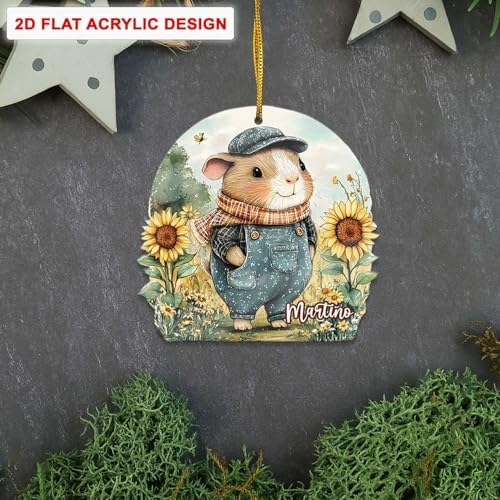 Custom Name Guinea Pig Hanging Ornament Personalized Acrylic Christmas Decor