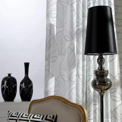 Simple European Style Semi Sheer Curtain Panel with Rod Pocket Grey