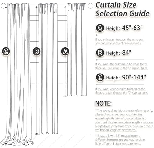 Pangsinn Full Blackout Grey Curtains 52x84 Inches for Bedroom and Living Room