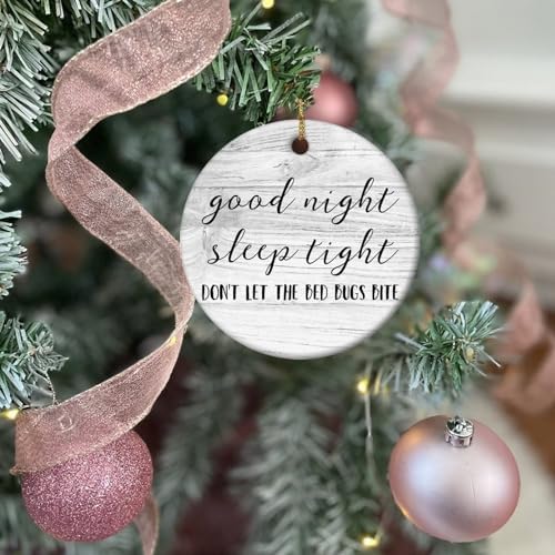 Good Night Sleep Tight Christmas Ceramic Ornament