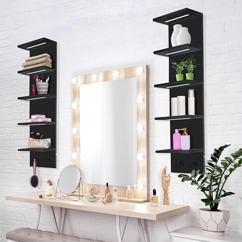 Sorbus LED Light 5 Tier Wall Shelf Unit