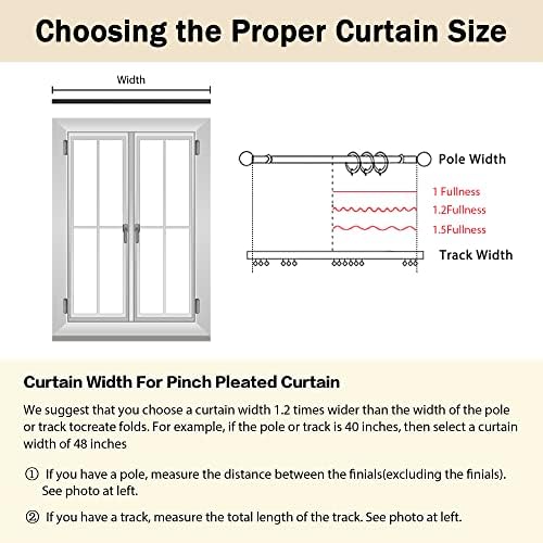 MUMFAS 72 x 84 Blackout Pinch Pleat Curtain Panel