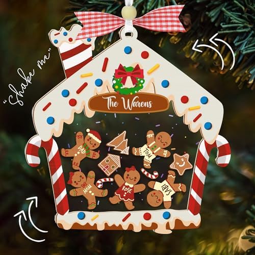 Personalized Gingerbread Family Ornament Custom Name