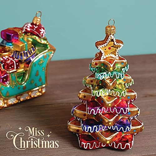 Miss Christmas 2025 Cute Candy Gingerbread Blown Glass Ornament