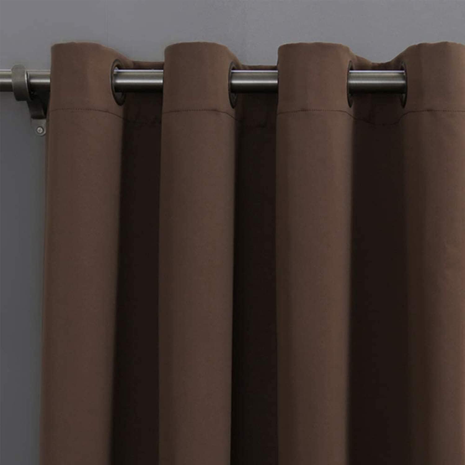 LIYAXUN 102 Inch Long Brown Grommet Curtains 1 Panel