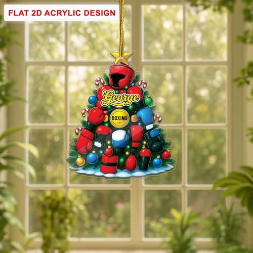 Custom Name Boxing Hanging Ornament 2025 Christmas Decor