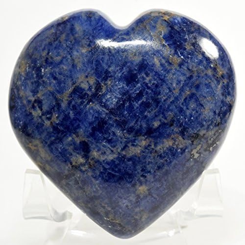 62mm Rich Blue Sodalite Puffy Heart Crystal with Stand
