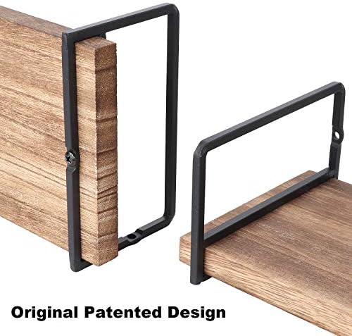 Floating Wall Shelves Set of 3 Rustic Wood Storage for Home