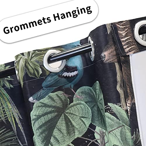 Yeele Animal Curtains Jungle Wildlife 3D Print Grommet Panels