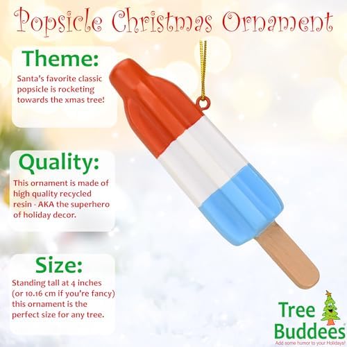 Tree Buddees Retro Patriotic Popsicle Christmas Ornament