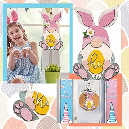 Hand-Woven Easter Bunny Door Hanger Wreath Decor