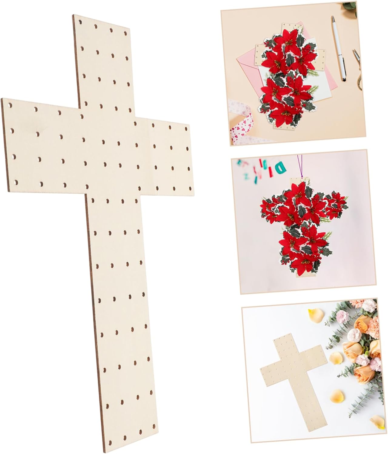 Wooden Cross Wreath Frame for Holiday Decor