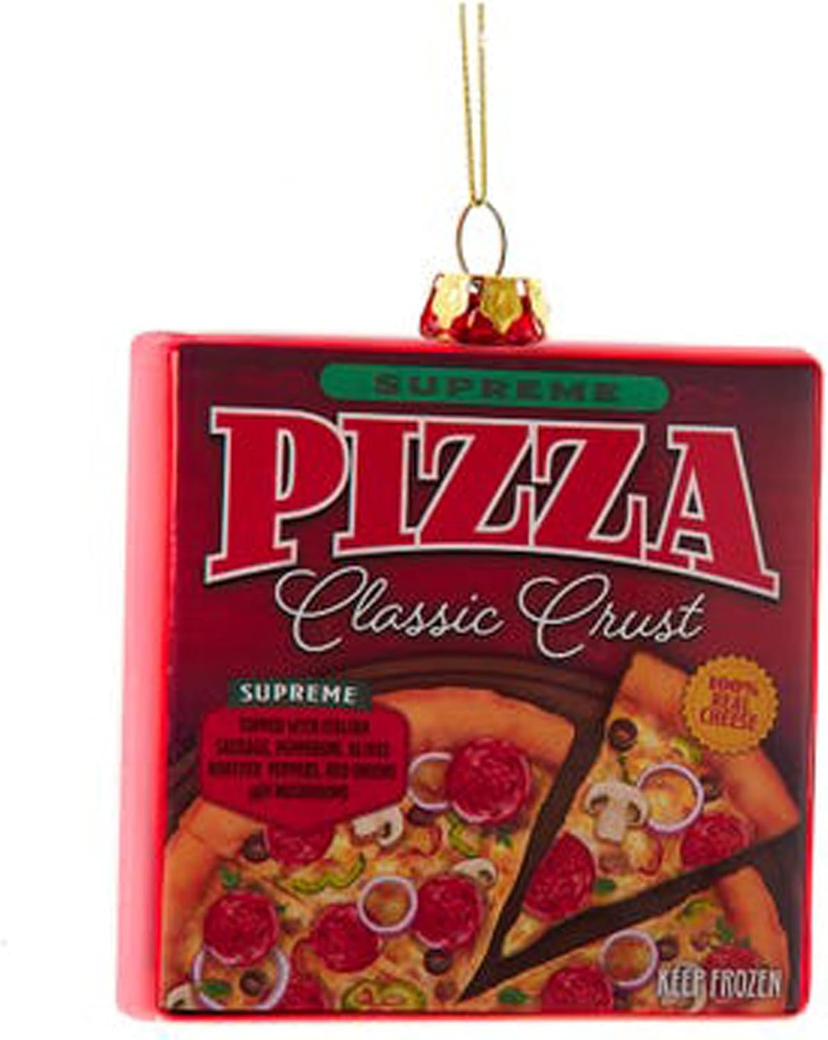 Kurt Adler 45-Inch Glass Pizza Box Ornament