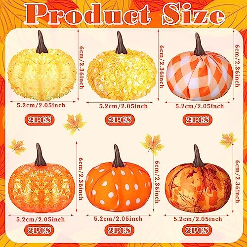 Libima 12 Pcs Plastic Mini Pumpkin Hanging Decor